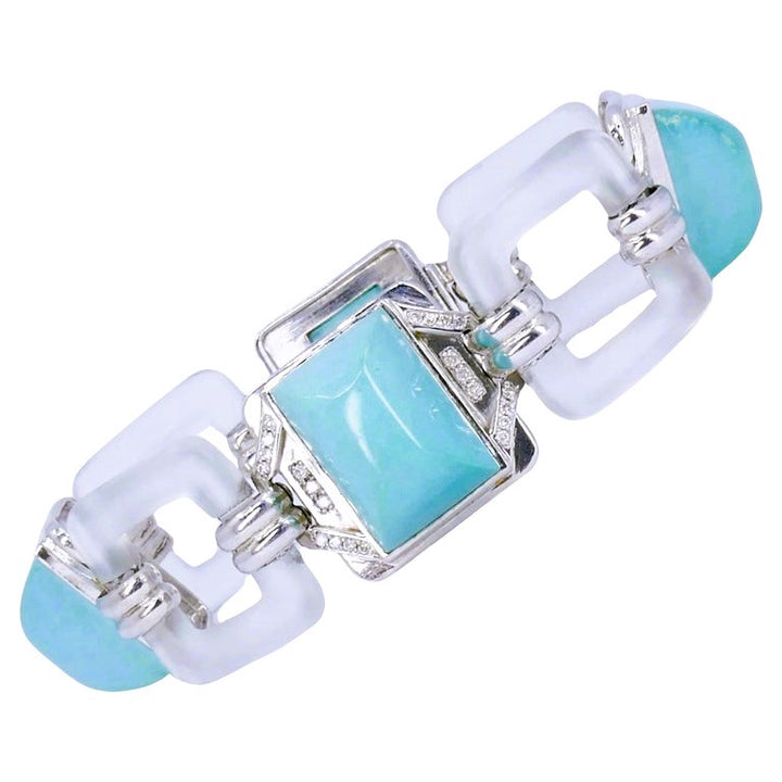Boucheron Vintage Bracelet Turquoise Diamond White Gold