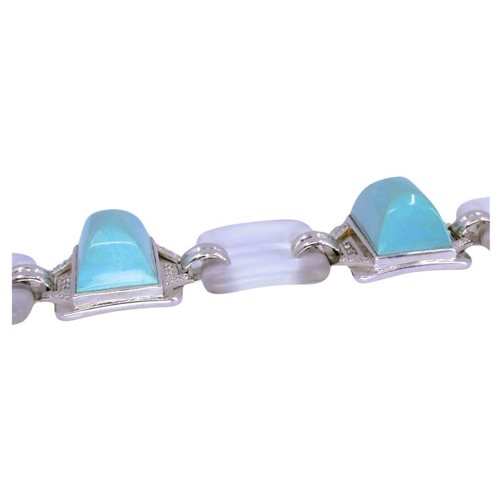 Boucheron Vintage Bracelet Turquoise Diamond White Gold