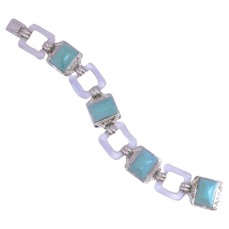 Boucheron Vintage Bracelet Turquoise Diamond White Gold