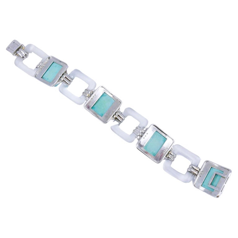 Boucheron Vintage Bracelet Turquoise Diamond White Gold