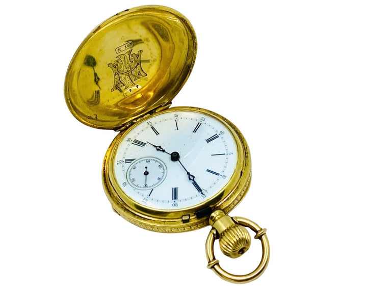 Breitling Laederich Antique Pocket Watch 18k Gold Enamel