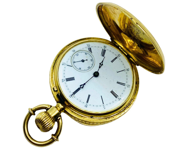 Breitling Laederich Antique Pocket Watch 18k Gold Enamel