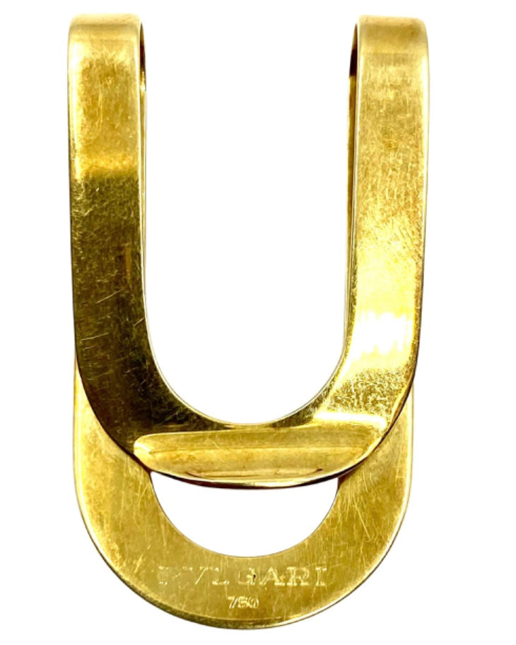 Bulgari 18k Gold Money Clip Brooch