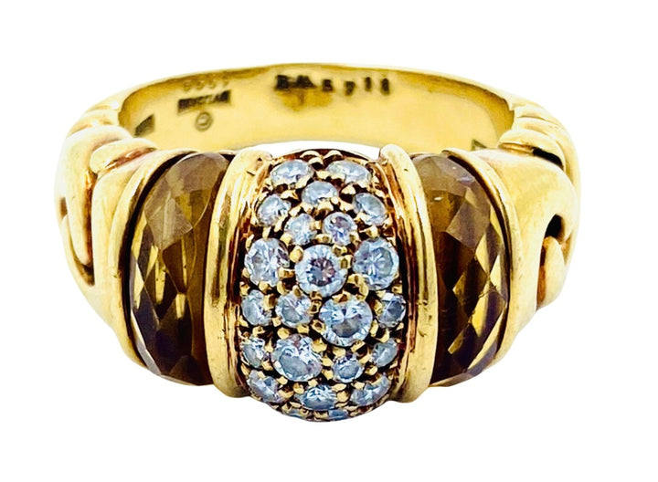 Bulgari Doppio Cuore Ring Diamond Citrine