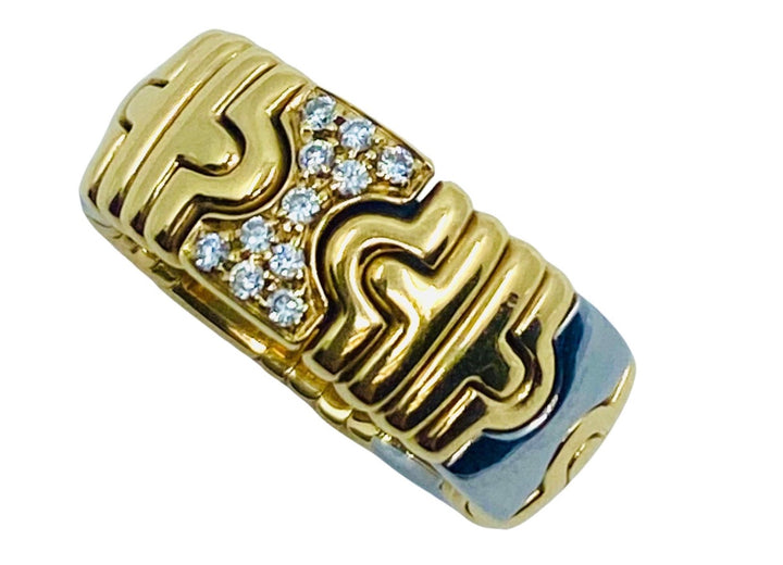 Bulgari Parentesi Ring White and Yellow Gold Diamond Ring