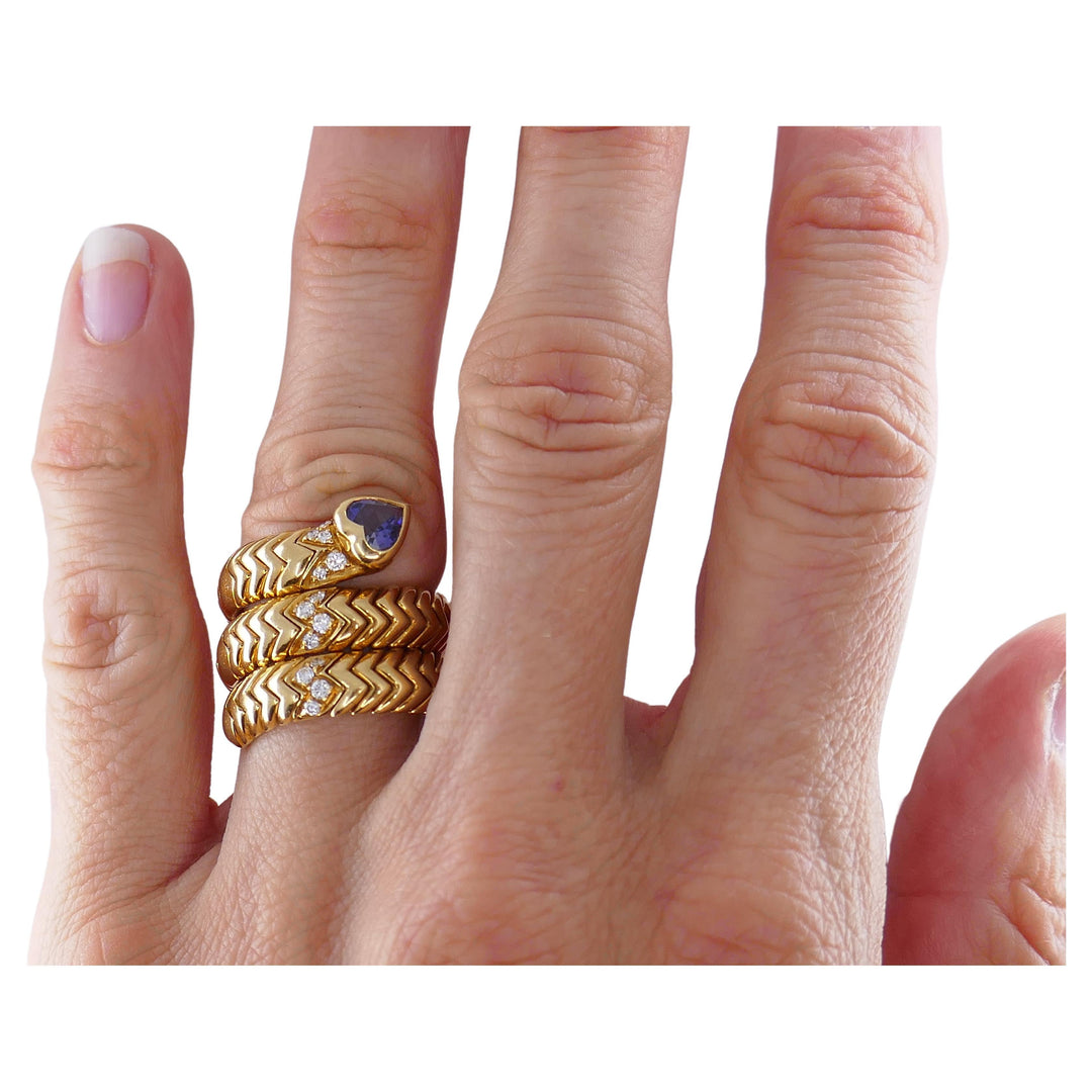 Bulgari Spiga Ring Diamond Sapphire