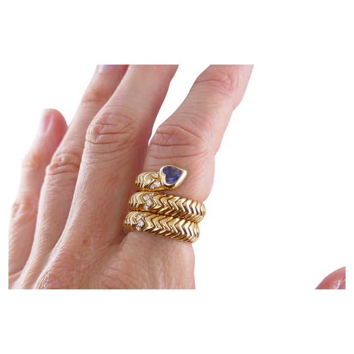 Bulgari Spiga Ring Diamond Sapphire