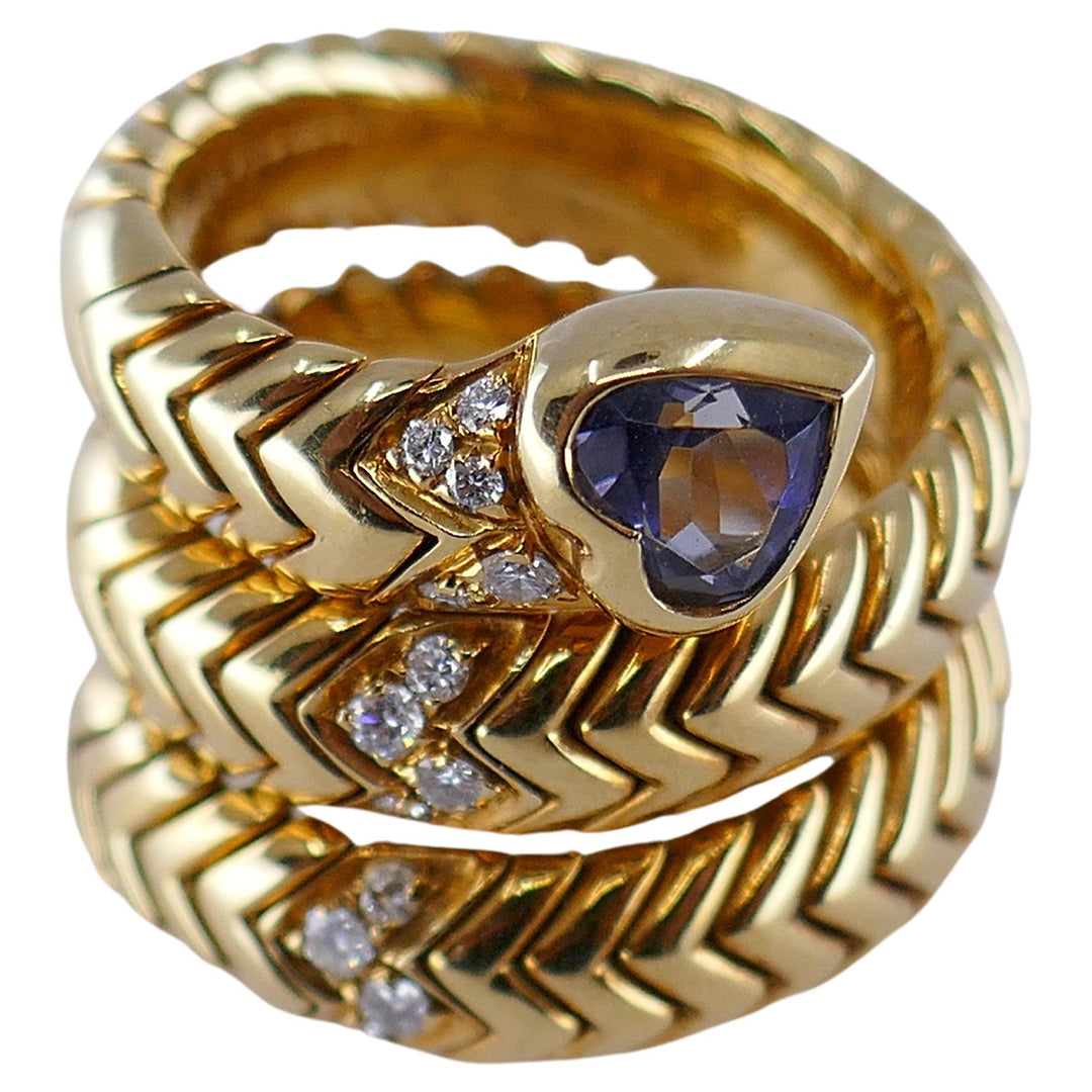 Bulgari Spiga Ring Diamond Sapphire