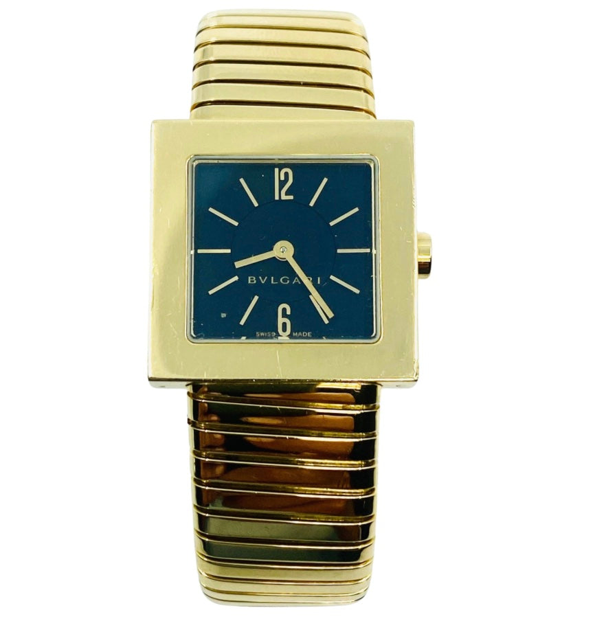 Bulgari Tubogas Gold Watch Quadrato