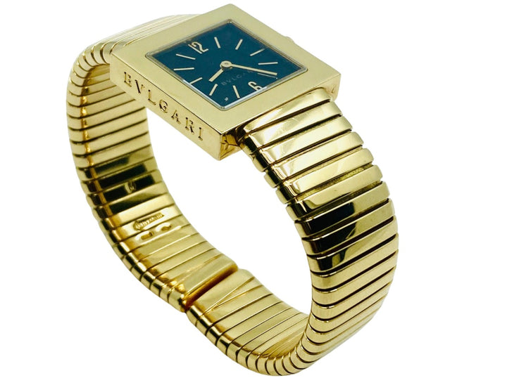 Bulgari Tubogas Gold Watch Quadrato