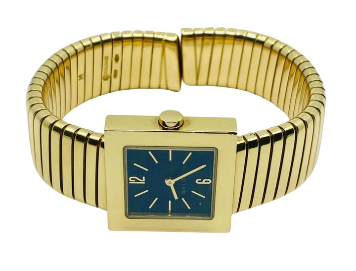 Bulgari Tubogas Gold Watch Quadrato