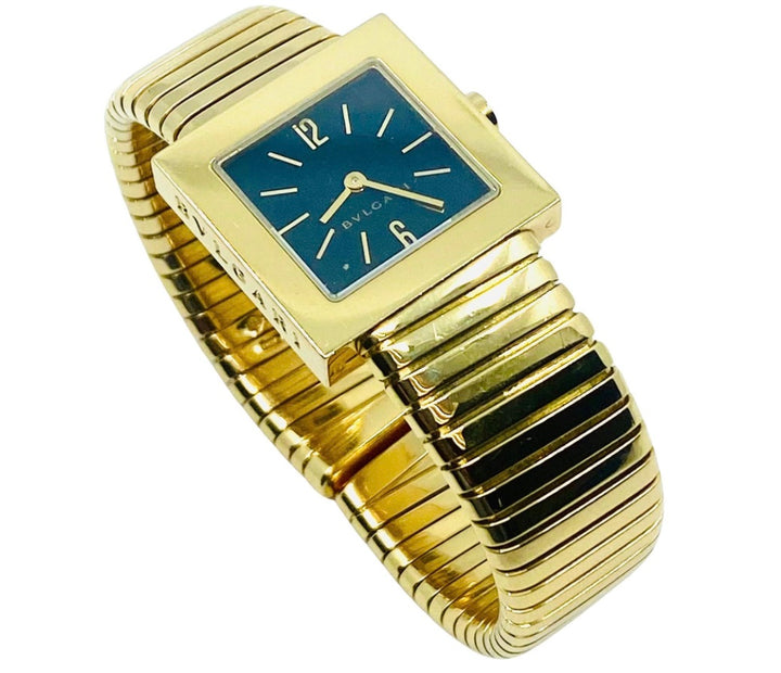 Bulgari Tubogas Gold Watch Quadrato