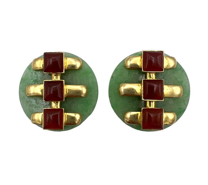 Aldo Cipullo for Cartier Jade Carnelian Earrings