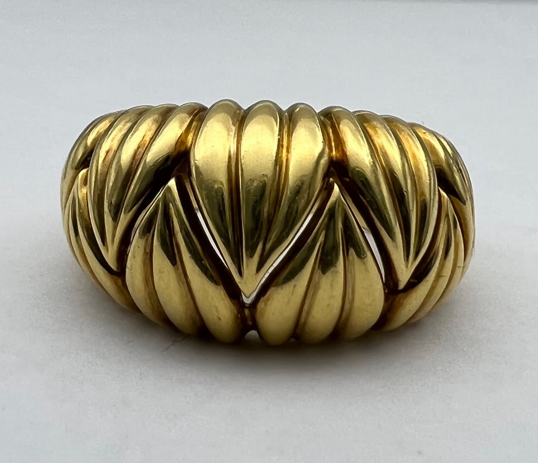 Tiffany & Co. 18k Gold Ring Ribbed Design