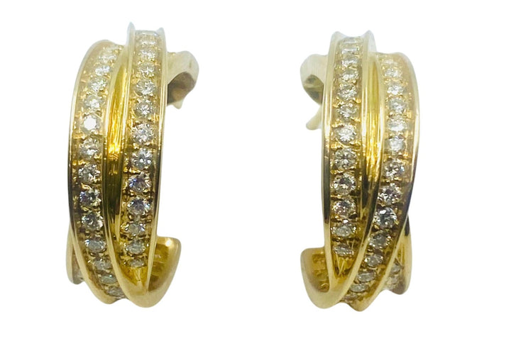 Cartier Trinity Diamond Earrings 18k Gold