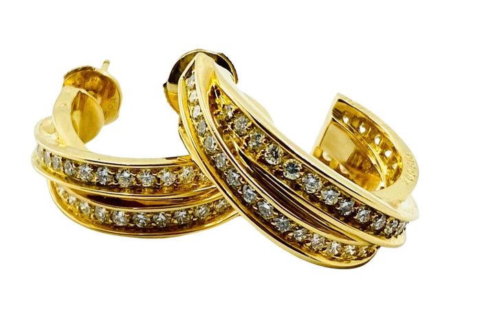 Cartier Trinity Diamond Earrings 18k Gold