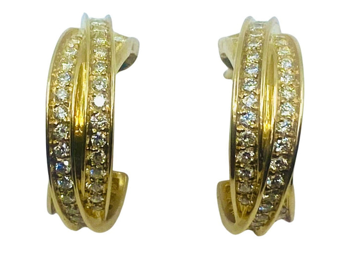 Cartier Trinity Diamond Earrings 18k Gold