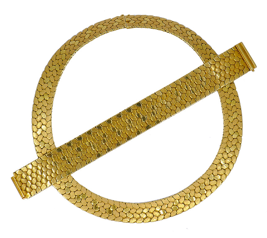 Cartier Vintage Gold Bracelet and Necklace Set 18k Estate