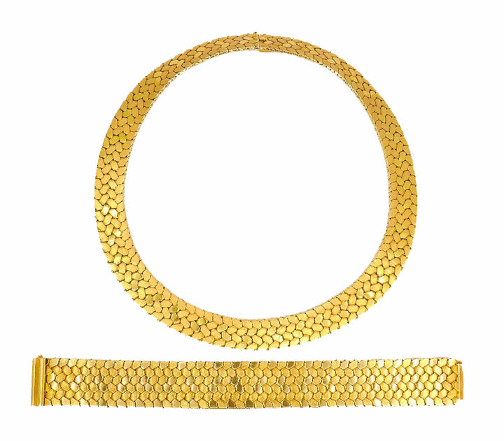 Cartier Vintage Gold Bracelet and Necklace Set 18k Estate