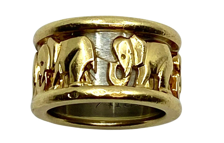 Cartier Walking Elephant Gold Band Ring