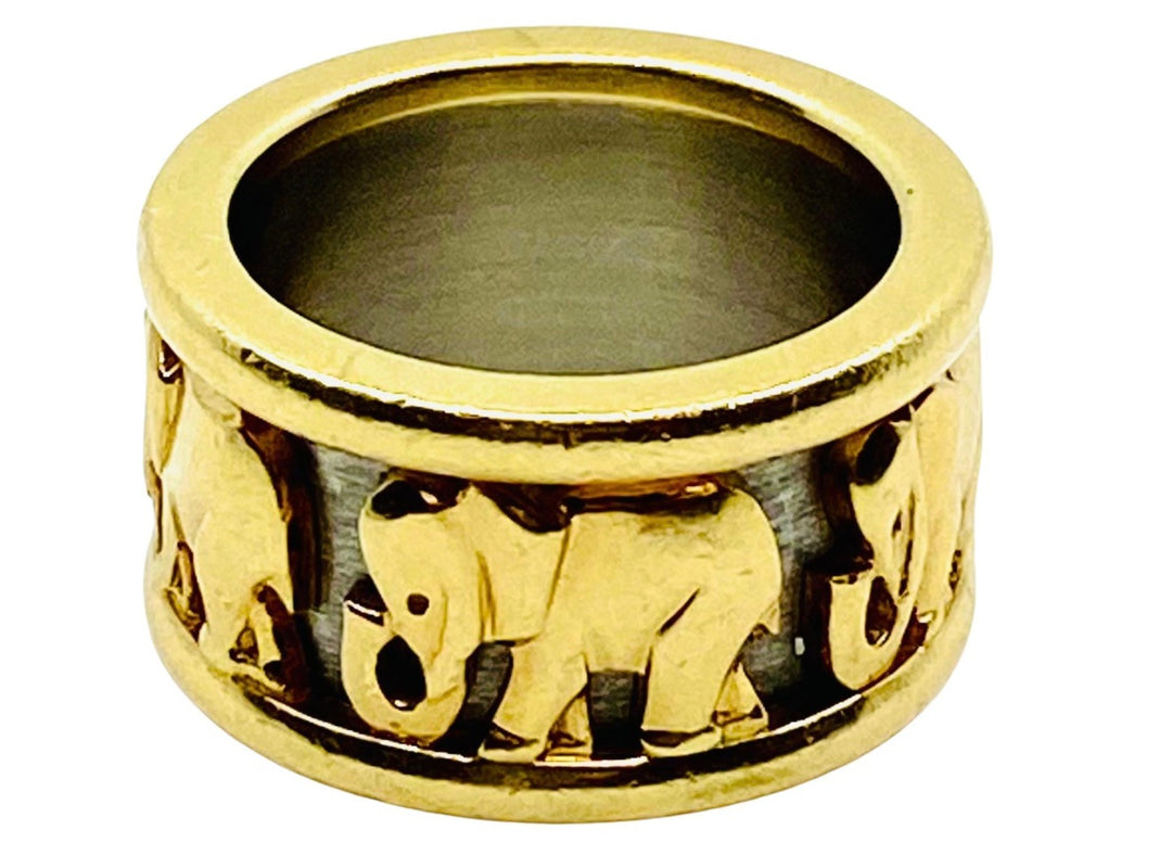 Cartier Walking Elephant Gold Band Ring