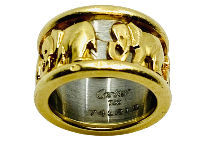 Cartier Walking Elephant Gold Band Ring