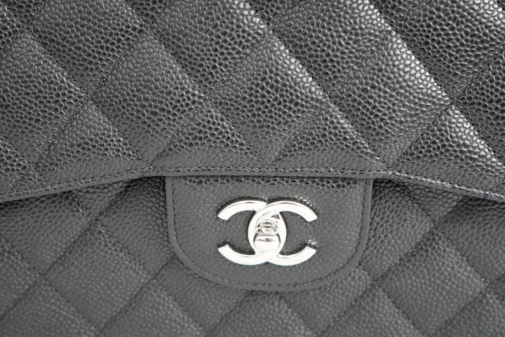 Chanel Jumbo Caviar Leather Black Classic Flap Bag