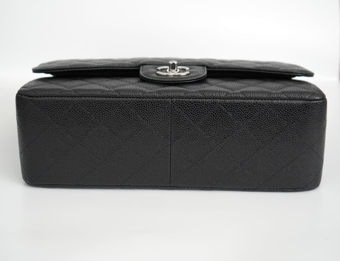Chanel Jumbo Caviar Leather Black Classic Flap Bag