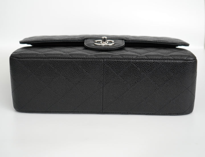 Chanel Jumbo Caviar Leather Black Classic Flap Bag