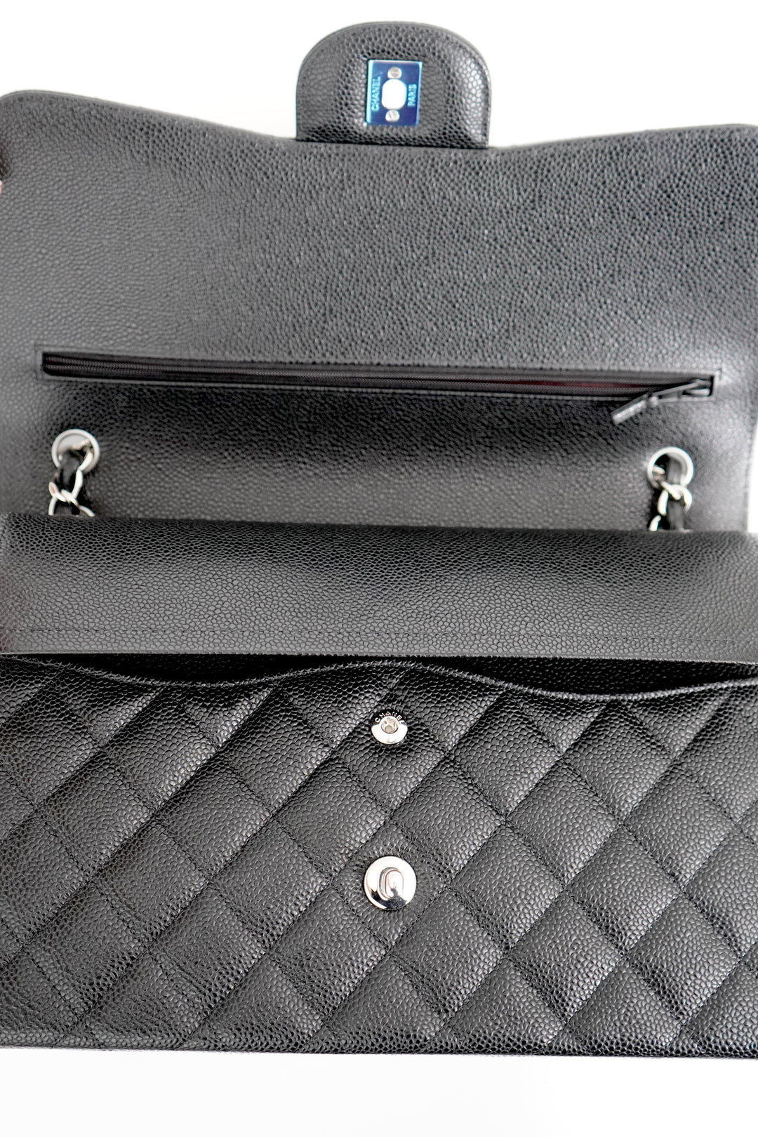 Chanel Jumbo Caviar Leather Black Classic Flap Bag