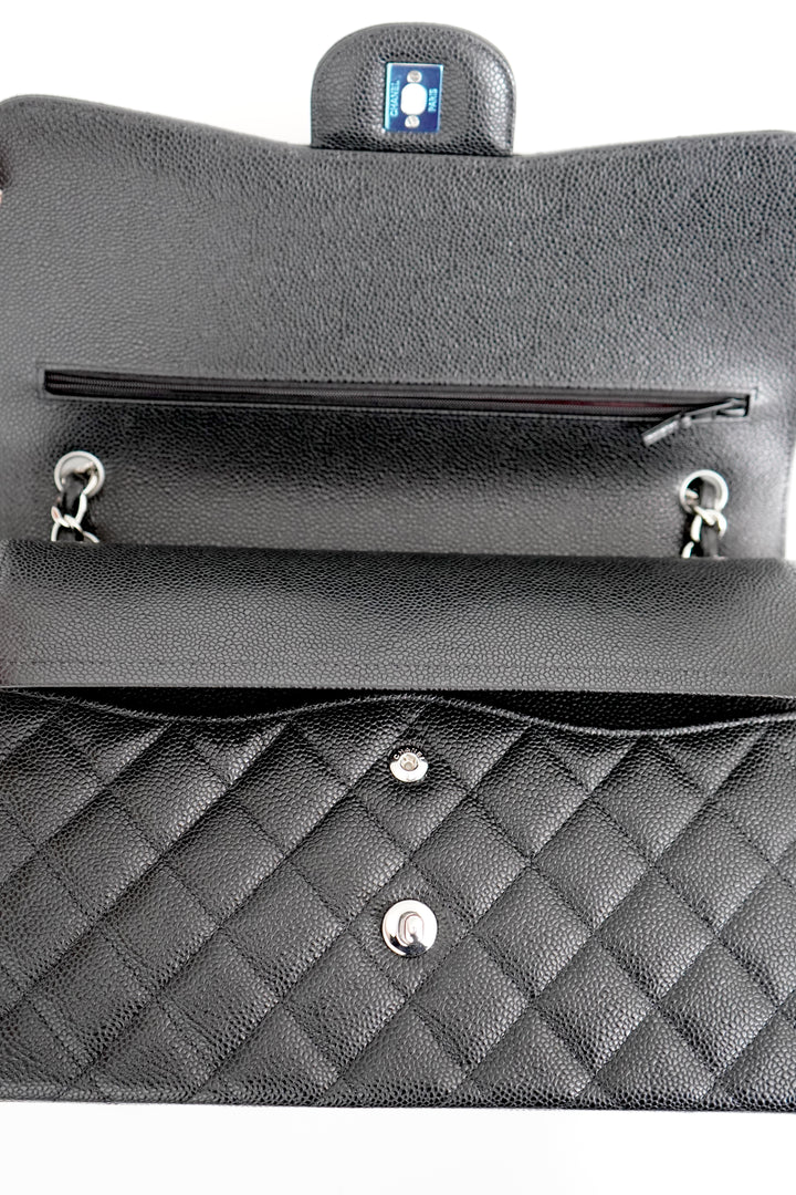 Chanel Jumbo Caviar Leather Black Classic Flap Bag