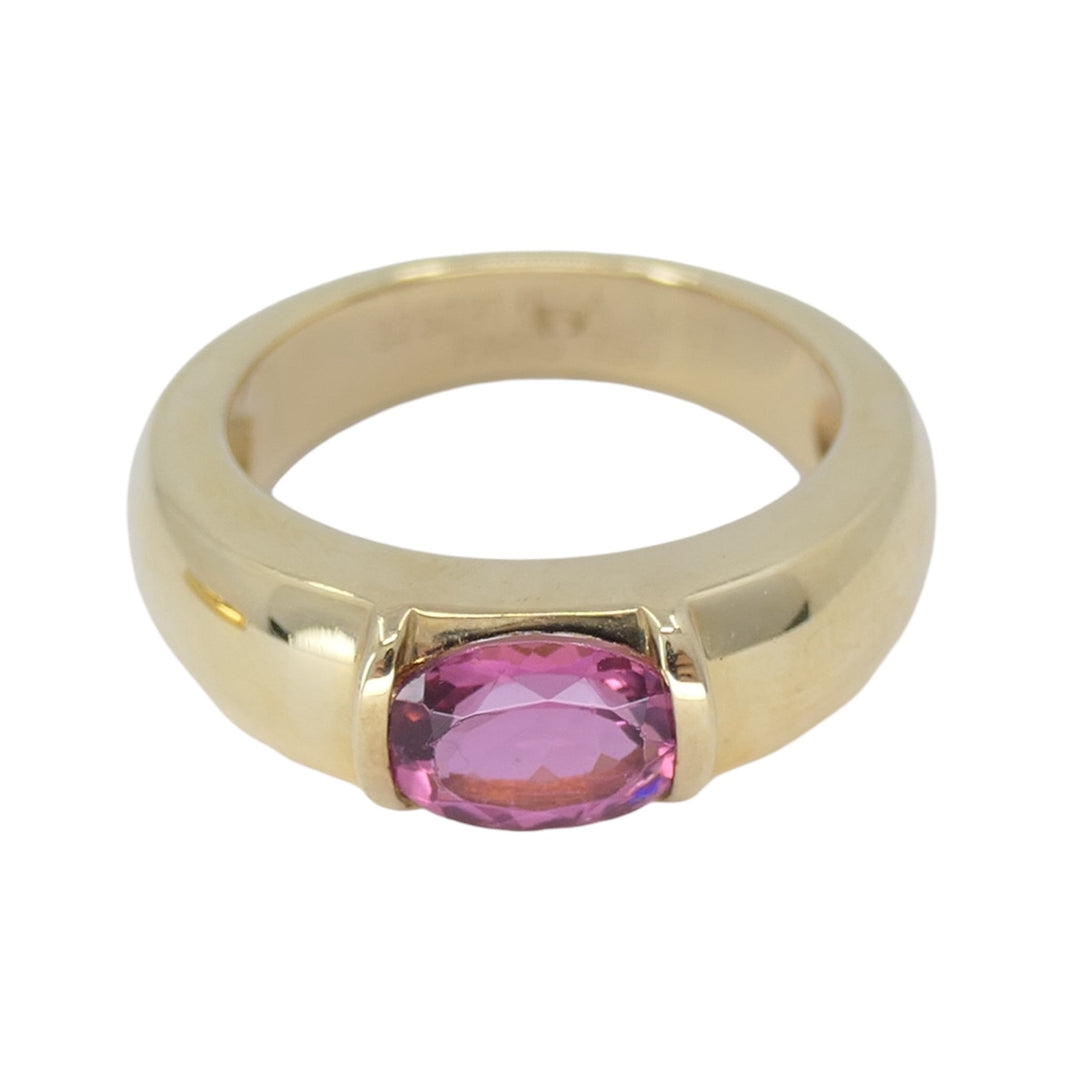 Chaumet Pair of 18k Gold Tourmaline Rings