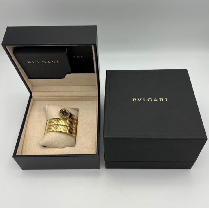 Bulgari Yellow Gold Serpenti Tubogas Wrap Around Wrist Watch w/ Diamonds