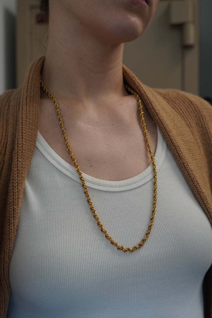 Vintage Tiffany & Co. 18k Gold Rope Chain Necklace