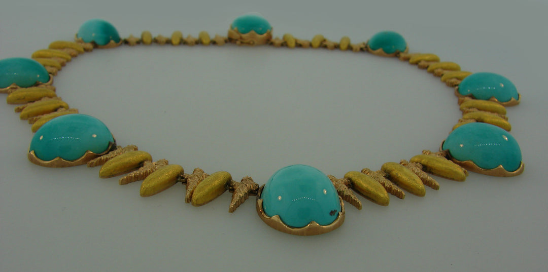 Buccellati Turquoise Two-Tone Gold Necklace 1950s