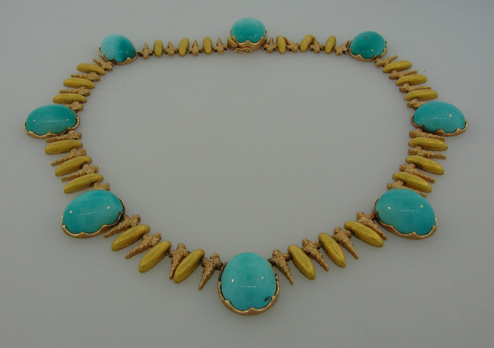 Buccellati Turquoise Two-Tone Gold Necklace 1950s