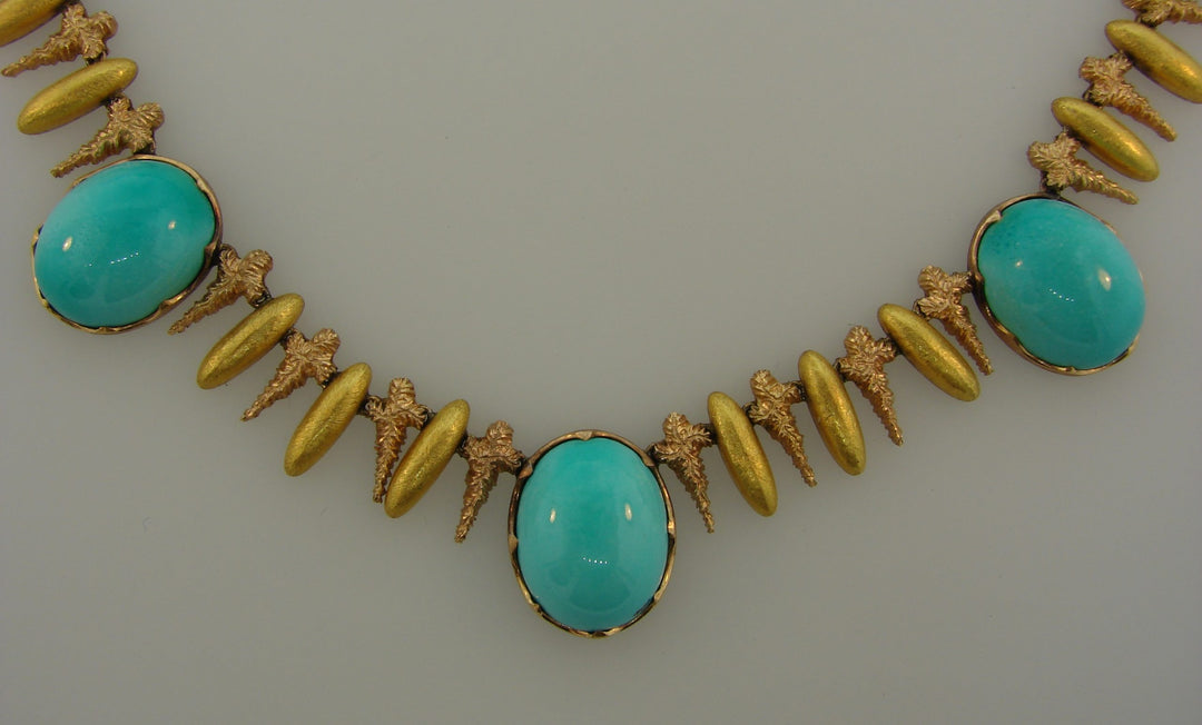 Buccellati Turquoise Two-Tone Gold Necklace 1950s