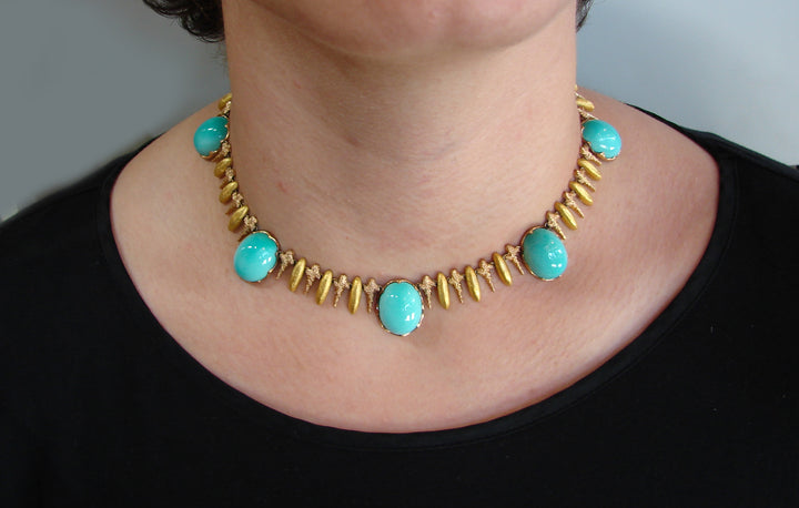 Buccellati Turquoise Two-Tone Gold Necklace 1950s