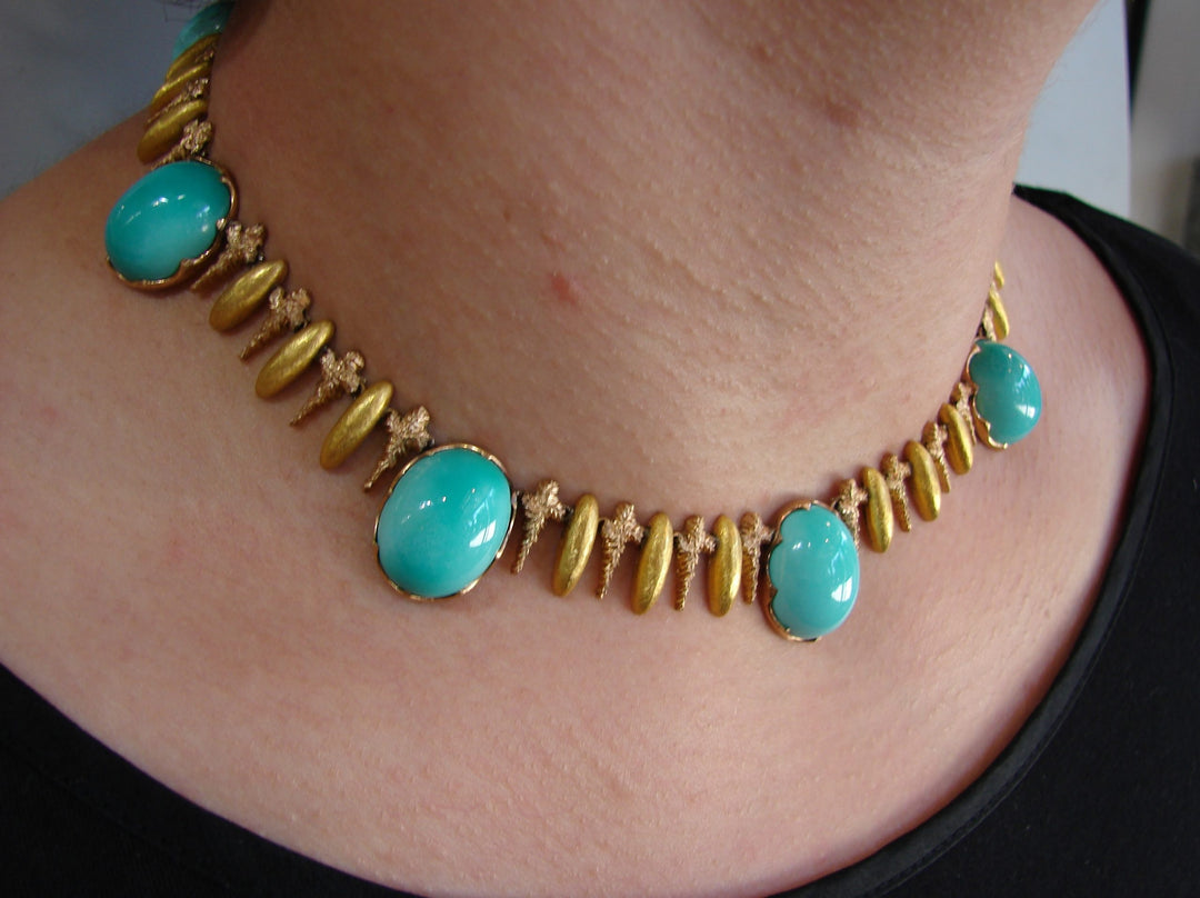 Buccellati Turquoise Two-Tone Gold Necklace 1950s