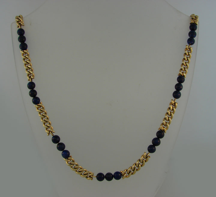 Vintage Van Cleef & Arpels Bead Necklace Yellow Gold Lapis Lazuli