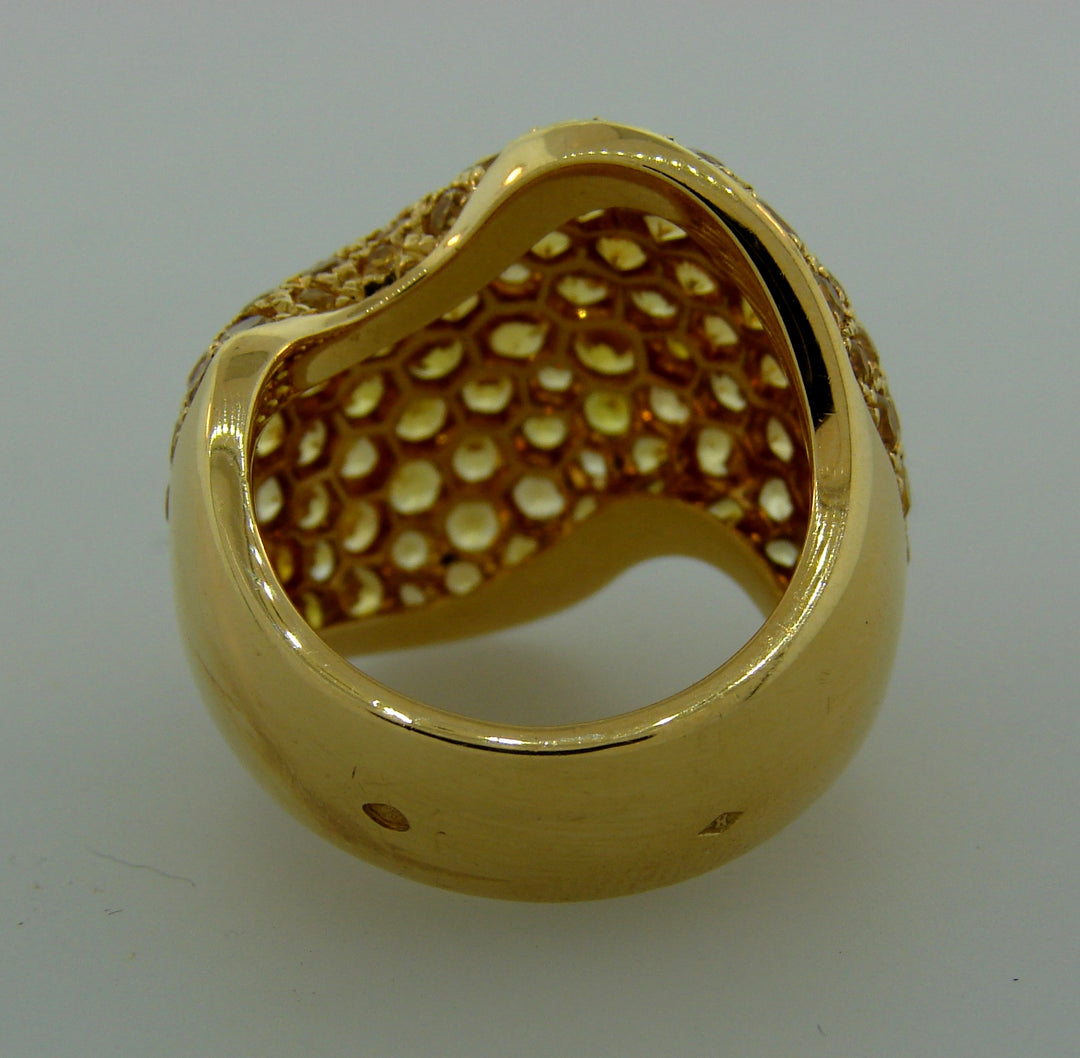 Vintage Van Cleef & Arpels Yellow Sapphire Gold Ring, 1980s