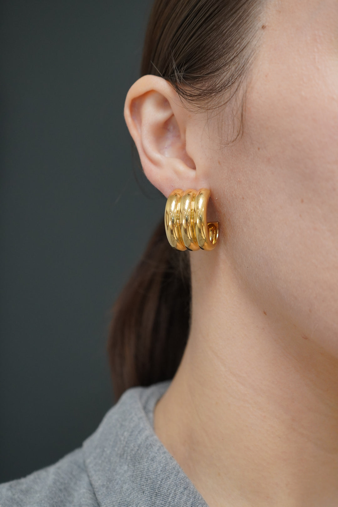 Vintage Cartier 18k Gold Hoop Earrings