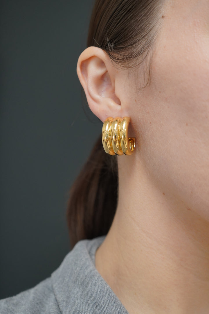 Vintage Cartier 18k Gold Hoop Earrings