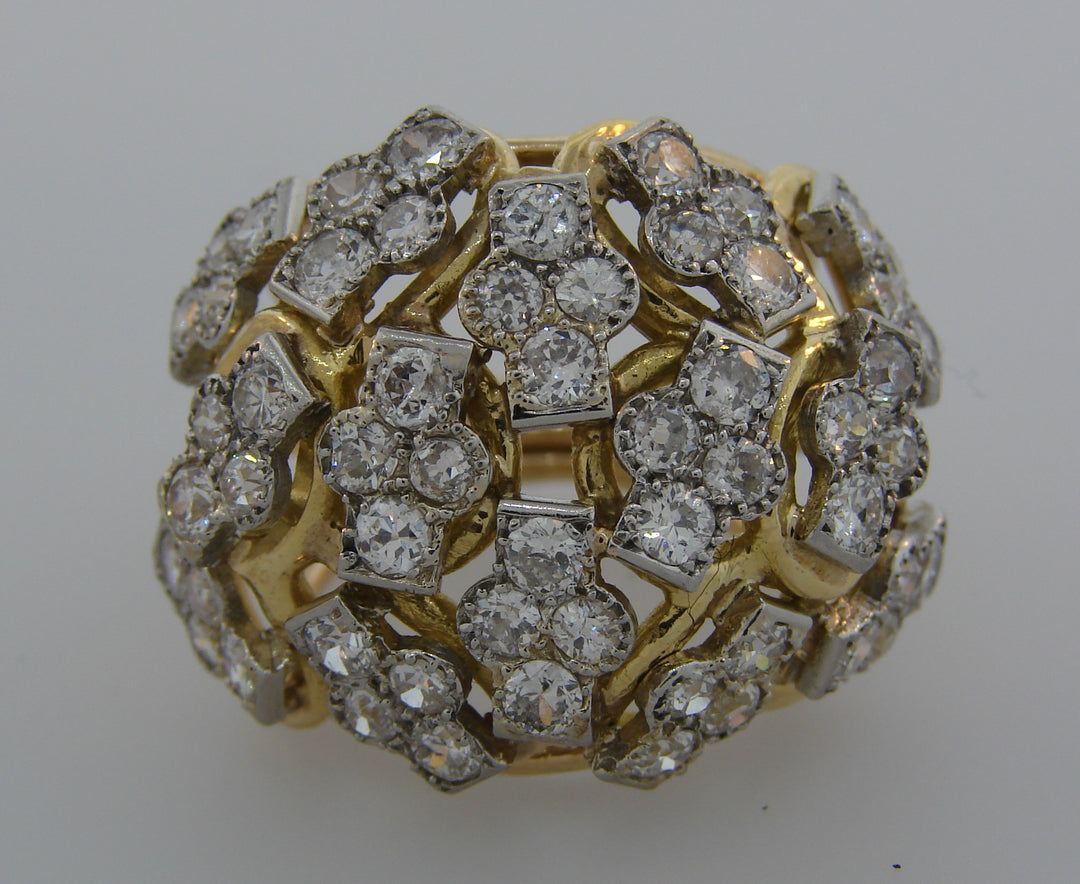 Seaman Schepps Diamond Yellow Gold Platinum Ring, 1950s