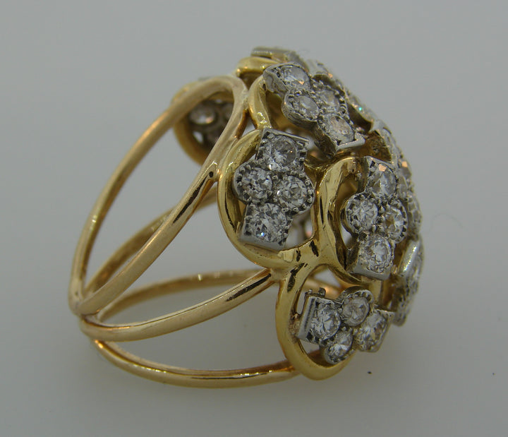 Seaman Schepps Diamond Yellow Gold Platinum Ring, 1950s