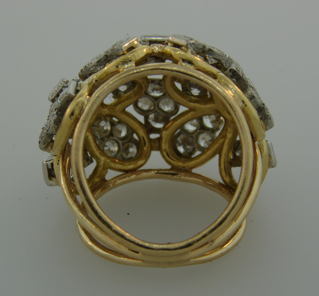 Seaman Schepps Diamond Yellow Gold Platinum Ring, 1950s