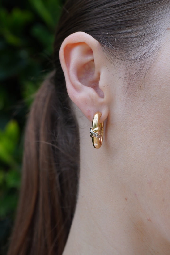1995 Cartier 18k Gold Trinity Hoop Earrings