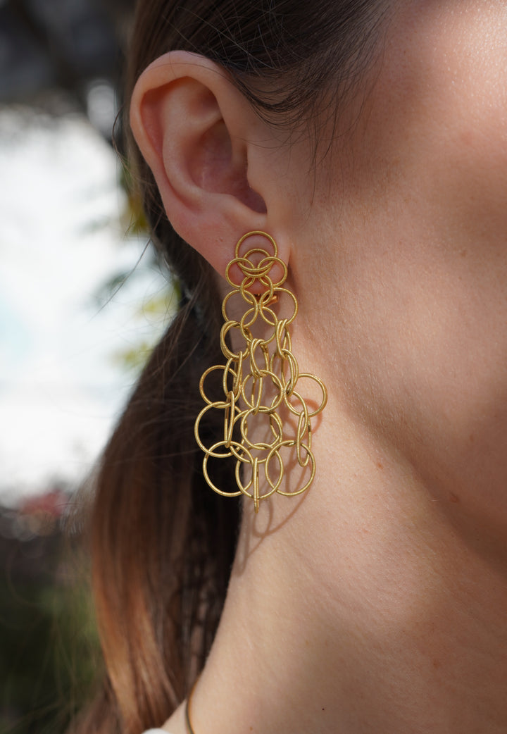 Vintage Buccellati 18k Yellow Gold Hawaii Drop Earrings