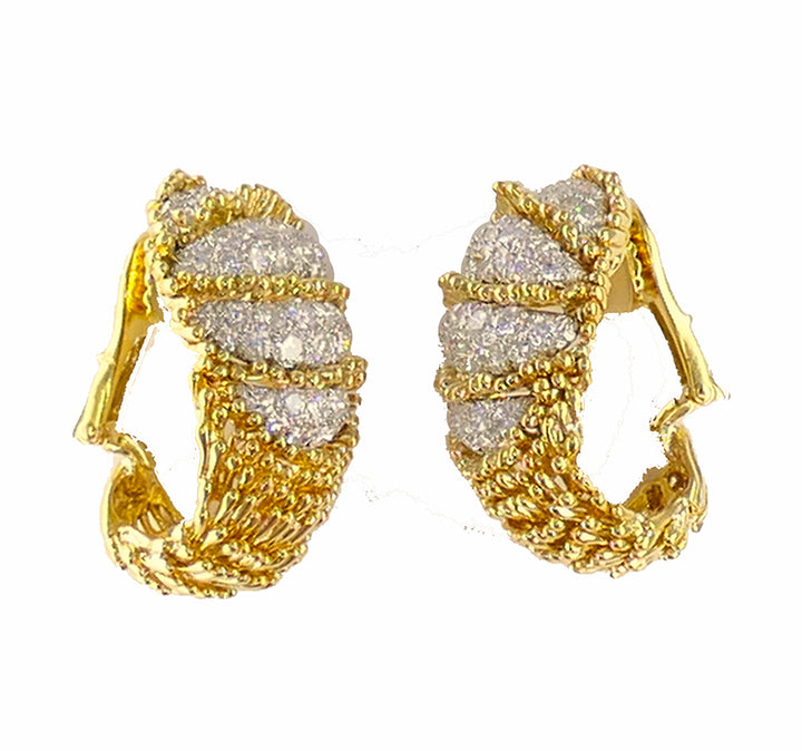 David Webb Diamond Earrings 18k Gold Authenticity Certificate