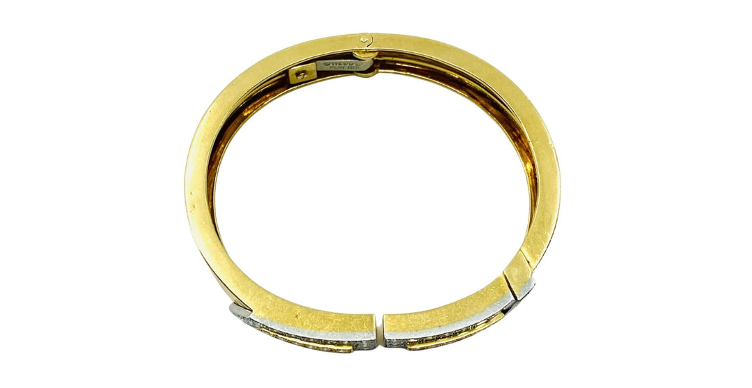 David Webb Gold Bracelet Platinum Diamond Bangle